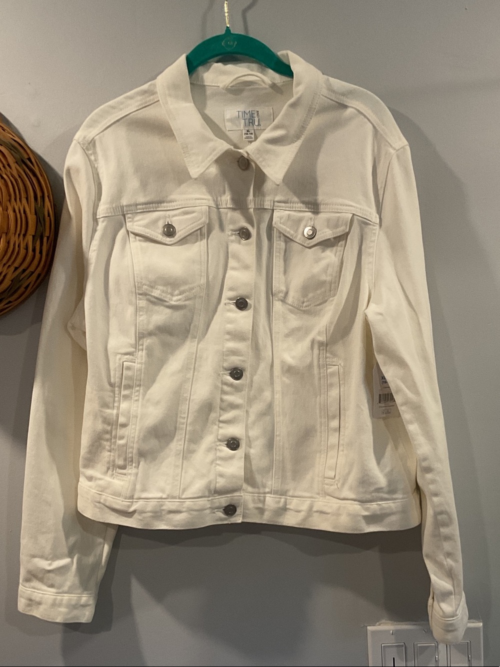 NWT Time and Tru white denim jacket